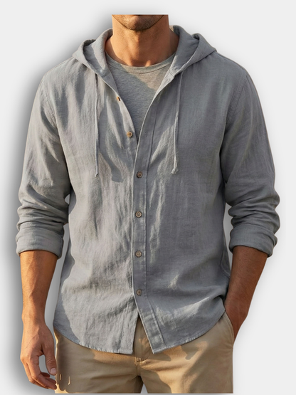 MANSSINO™ | Hooded Linen Blend Shirt