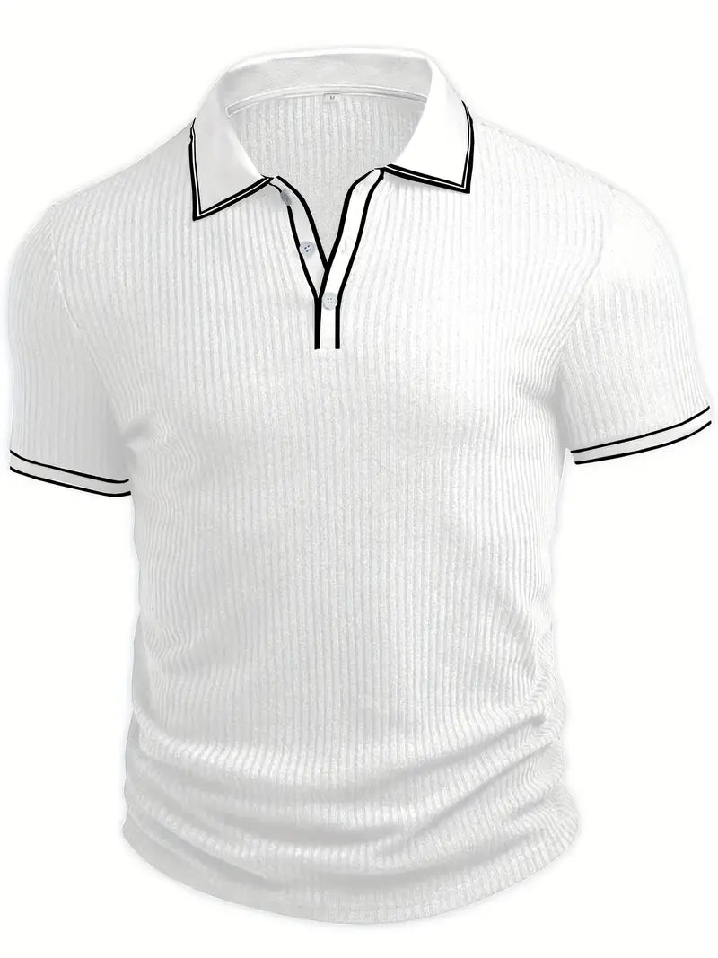 MONVIEL™ | Contrast-Trim Ribbed Polo