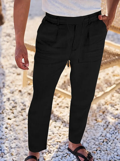 MANSSINO™ | Men's Wide-Leg Linen Drawstring Trousers