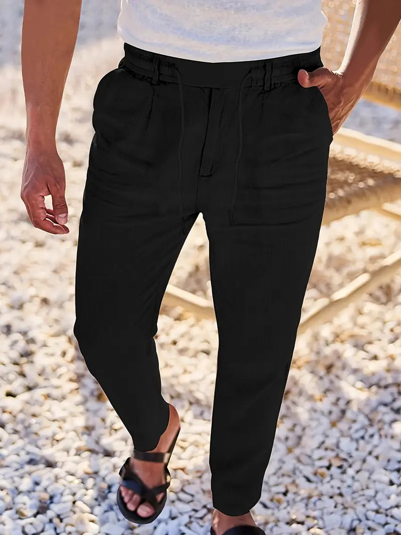MANSSINO™ | Men's Wide-Leg Linen Drawstring Trousers