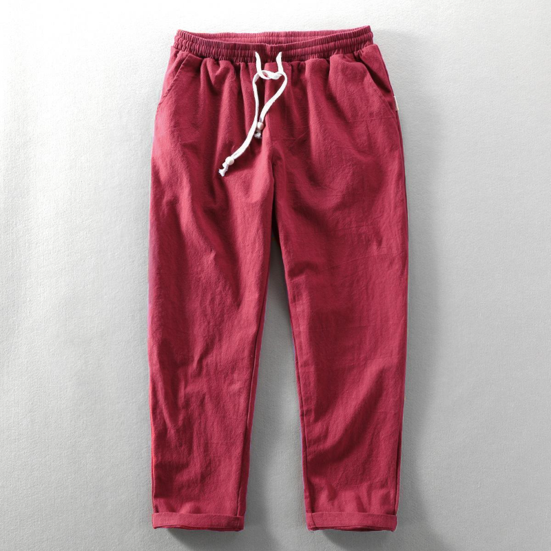 Pantalon En Lin À Coupe Décontractée Pour Homme