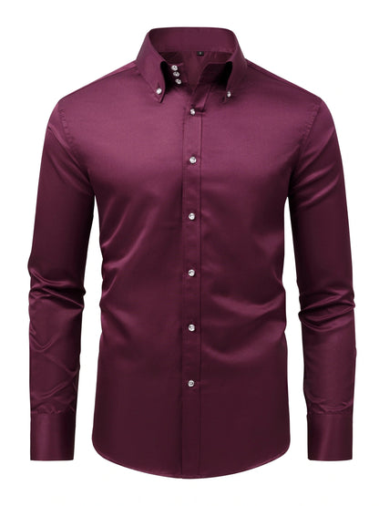 MONVIEL™ | Men's Satin-Finish Long-sleeve Shirt