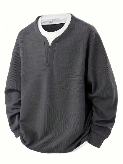 MANSSINO™ | Waffle Knit Layered-Look Pullover