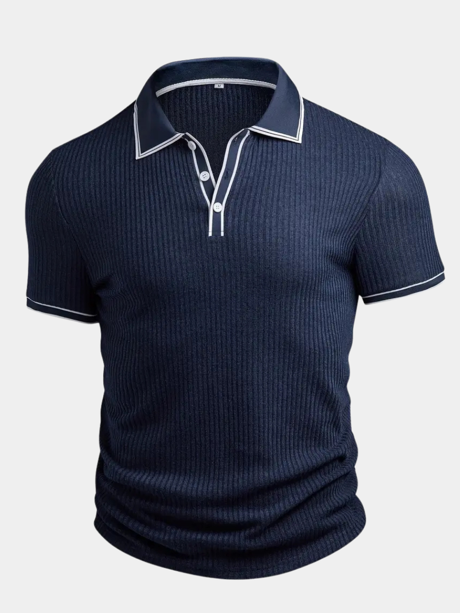 MONVIEL™ | Contrast-Trim Ribbed Polo