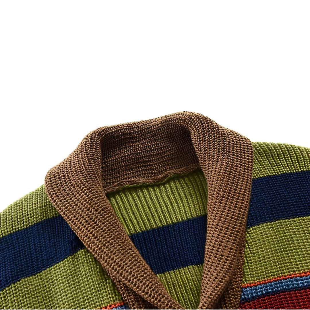 MANSSINO™ | Men's Retro Striped Shawl Collar Cardigan