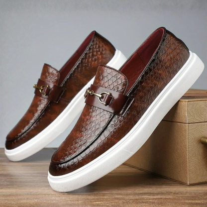 MANSSINO™ | Men's Embossed Buckle Loafer