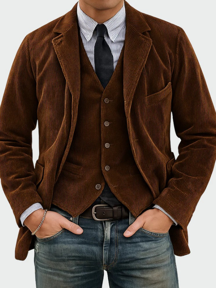 MANSSINO™ | Corduroy Blazer Vest Set