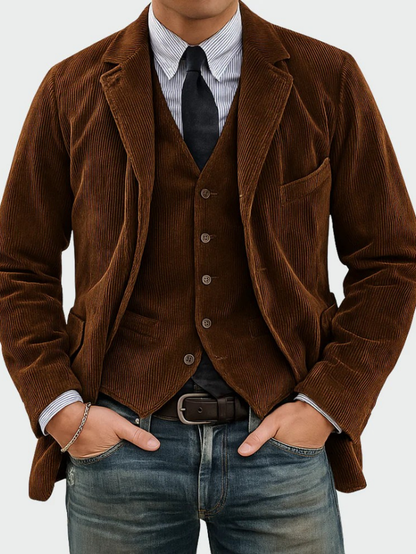MANSSINO™ | Corduroy Blazer Vest Set