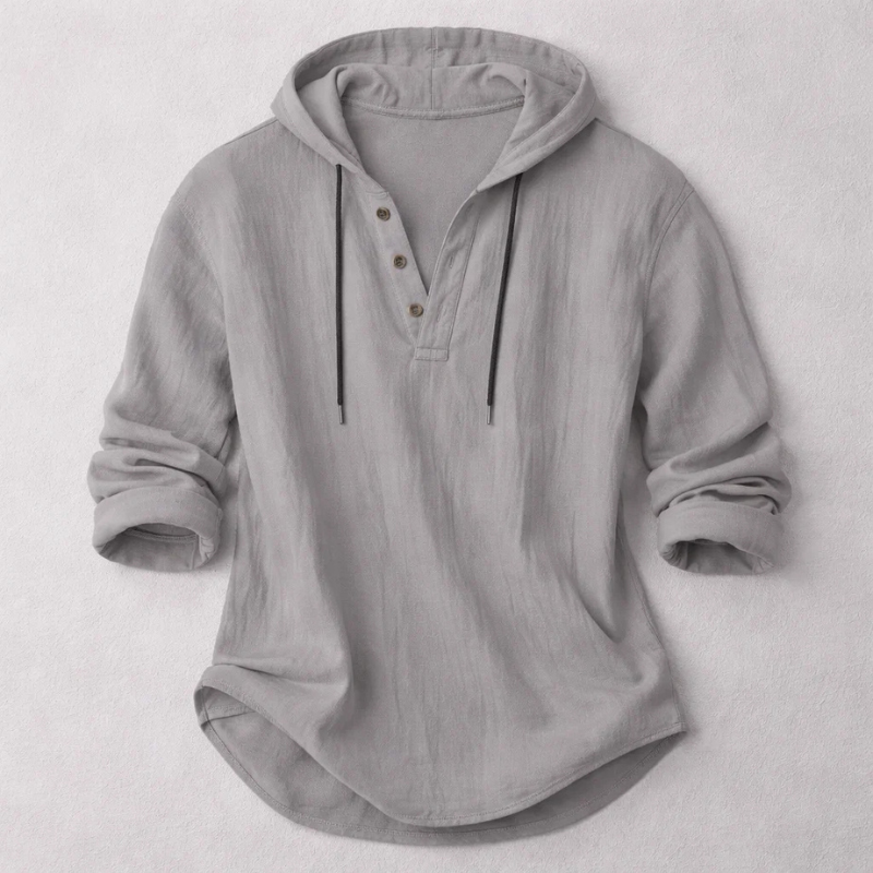 MONVIEL | Cotton-Linen Hooded Shirt
