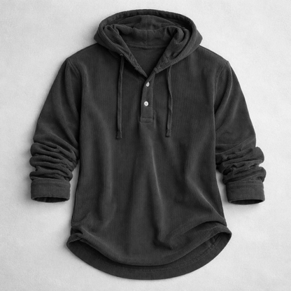 MANSSINO™ | Corduroy Button-Neck Hoodie