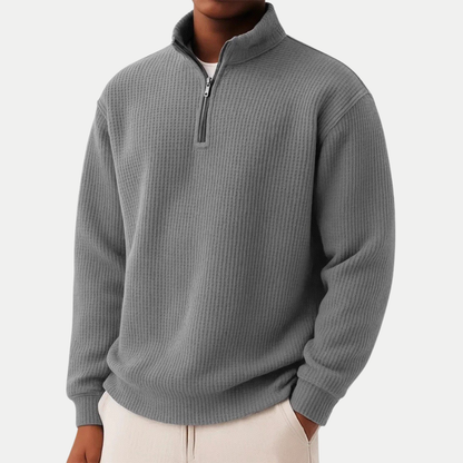 MANSSINO™ | Men's Zip-Collar Knit Pullover