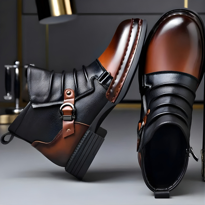 MANSSINO™ | Men's Layered Buckle Strap Ankle Boot