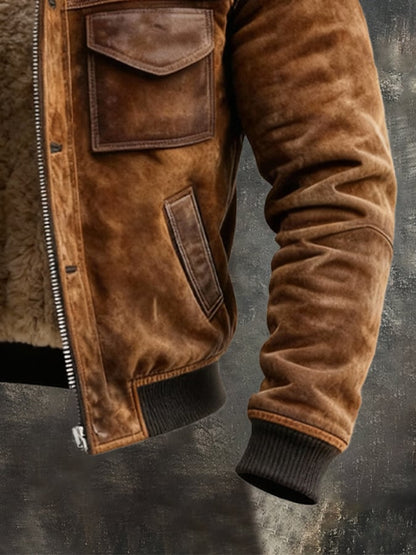 MANSSINO™ | Sherpa-Lined Suede Jacket