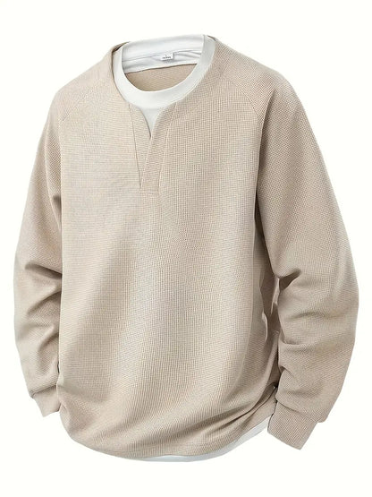 MANSSINO™ | Waffle Knit Layered-Look Pullover