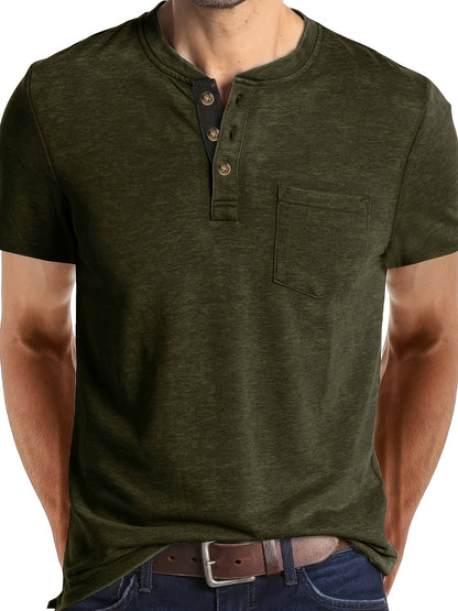 MONVIEL™ | Men's Cotton Henley T-Shirt