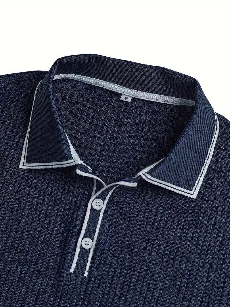 MONVIEL™ | Contrast-Trim Ribbed Polo