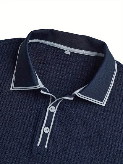 MONVIEL™ | Contrast-Trim Ribbed Polo