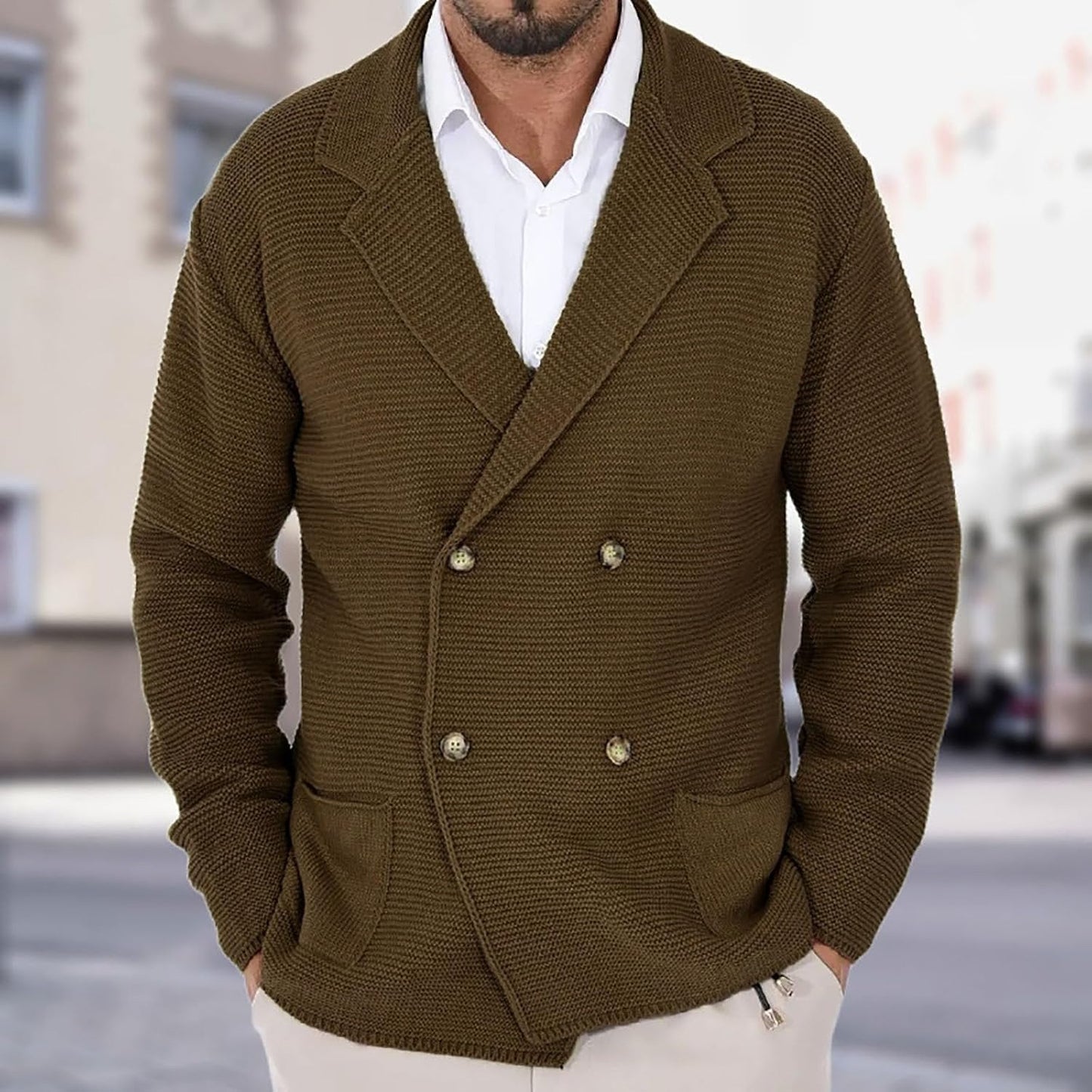 MANSSINO™ | Wool-Blend Jacket-Style Cardigan