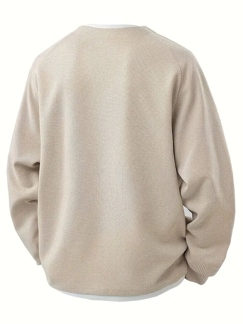 MANSSINO™ | Waffle Knit Layered-Look Pullover