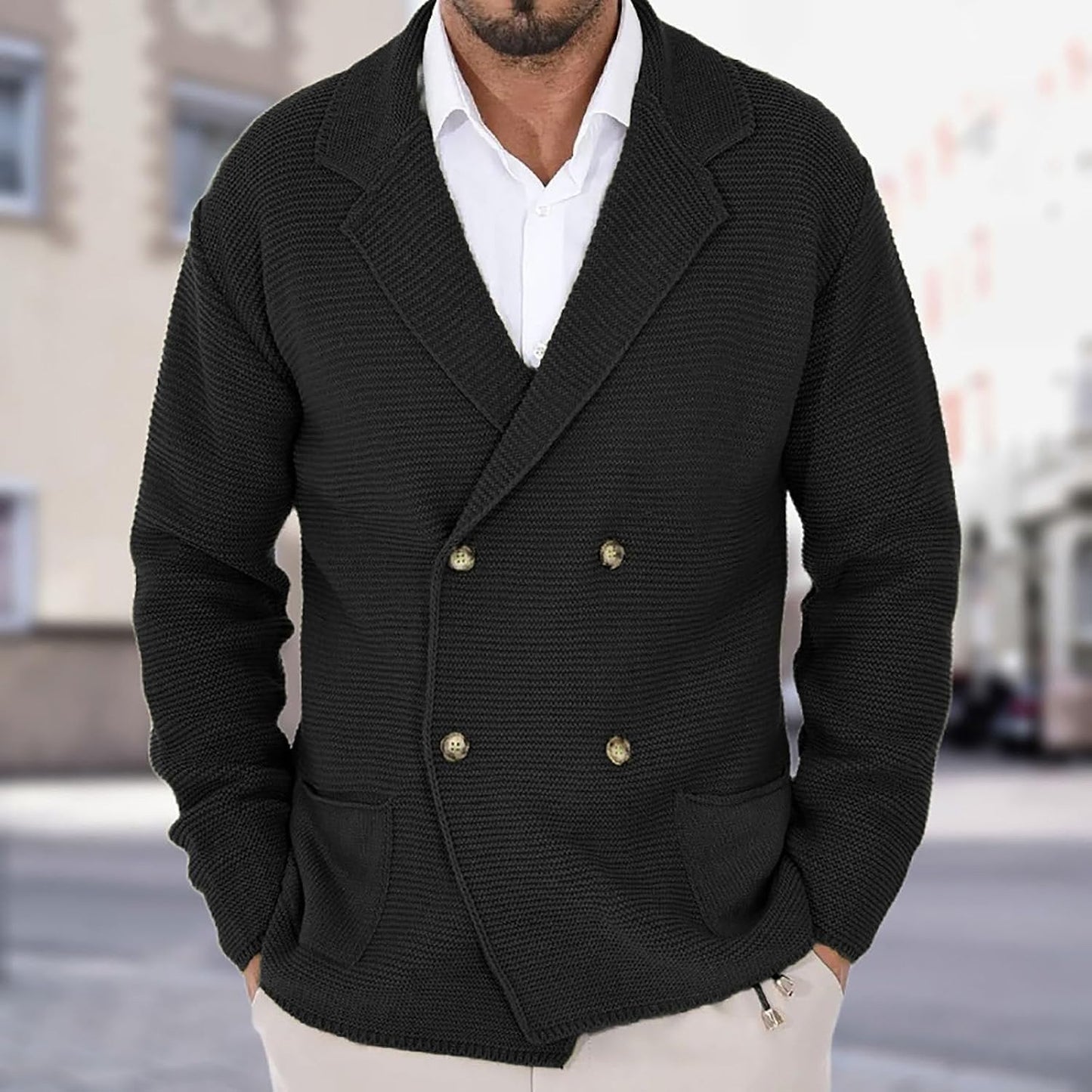 MANSSINO™ | Wool-Blend Jacket-Style Cardigan
