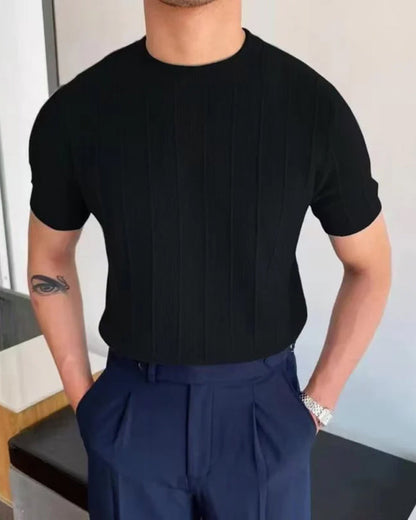 Fabien™ | T-shirt côtelé lin coton