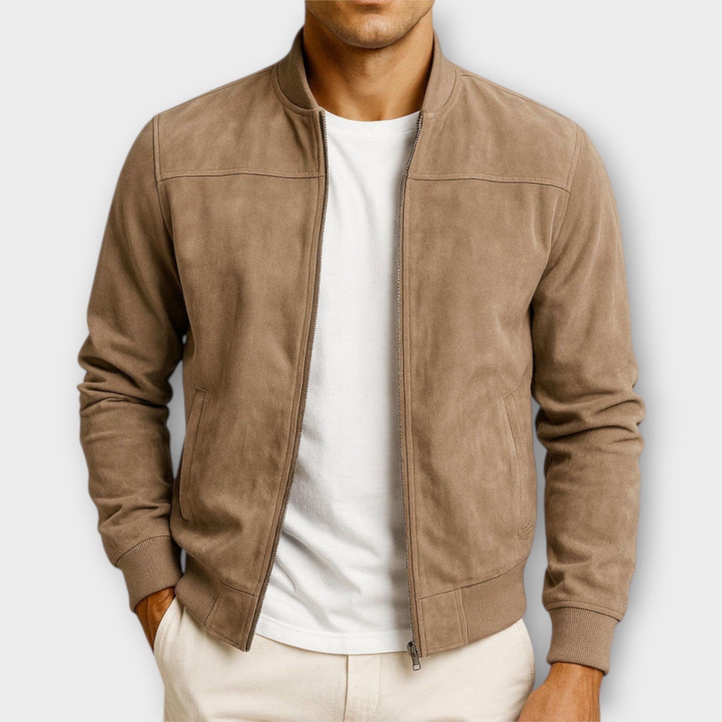 MONVIEL | Suede Bomber Jacket