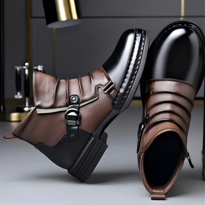 MANSSINO™ | Men's Layered Buckle Strap Ankle Boot