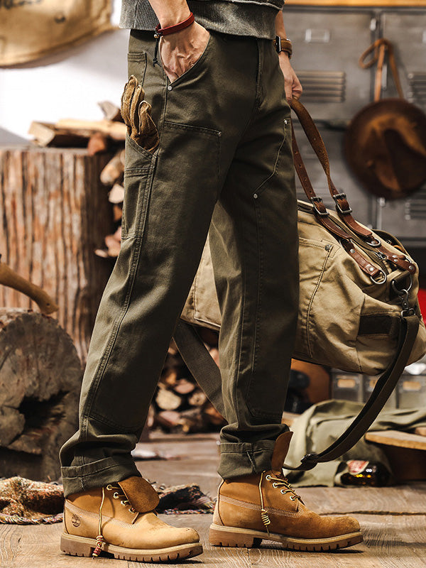 MONVIEL | Mens Cotton Utility Trousers