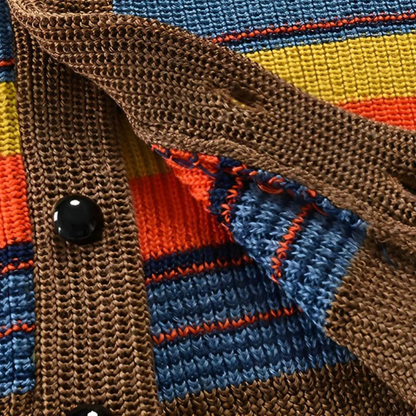 MANSSINO™ | Men's Retro Striped Shawl Collar Cardigan
