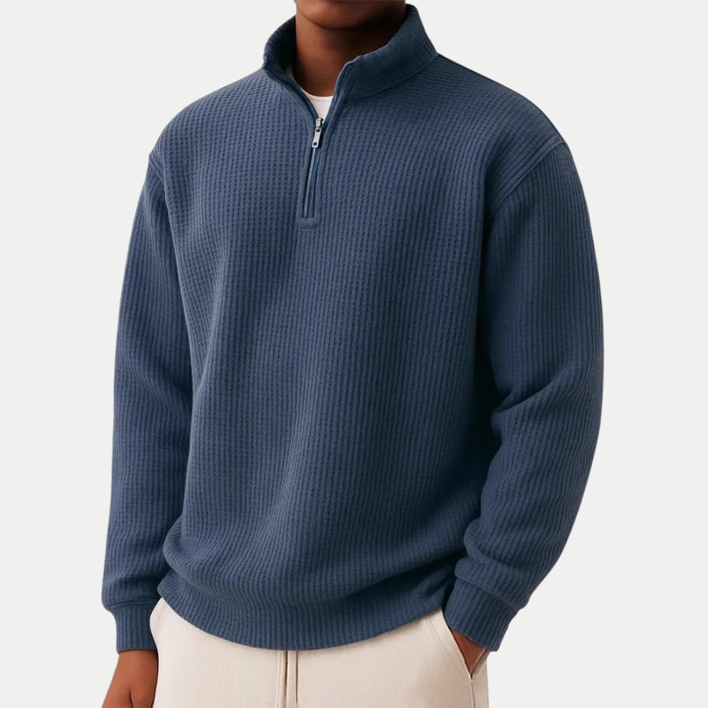 MANSSINO™ | Quarter-Zip Knit Pullover