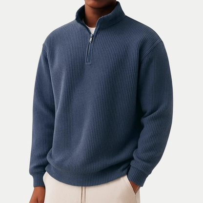 MANSSINO™ | Quarter-Zip Knit Pullover