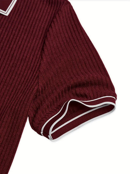 MONVIEL™ | Contrast-Trim Ribbed Polo