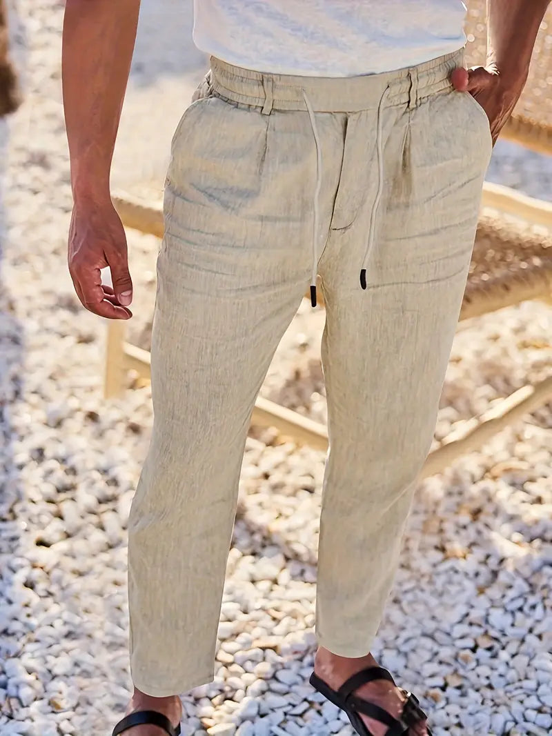 MANSSINO™ | Men's Wide-Leg Linen Drawstring Trousers