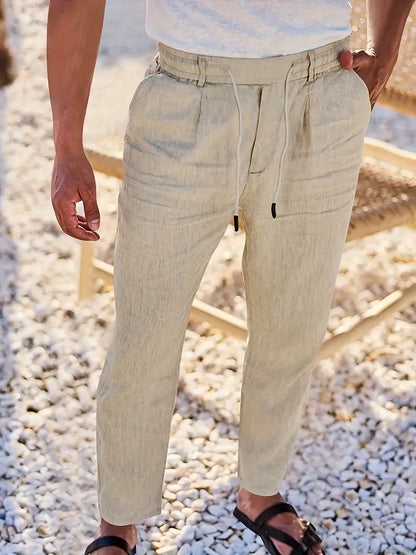 MANSSINO™ | Men's Linen Drawstring Tapered Trousers