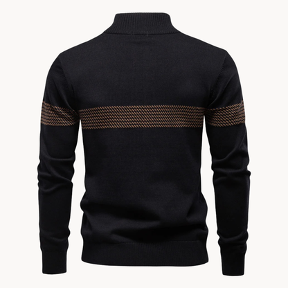MANSSINO™ | Tonal Stripe Quarter-Zip Pullover