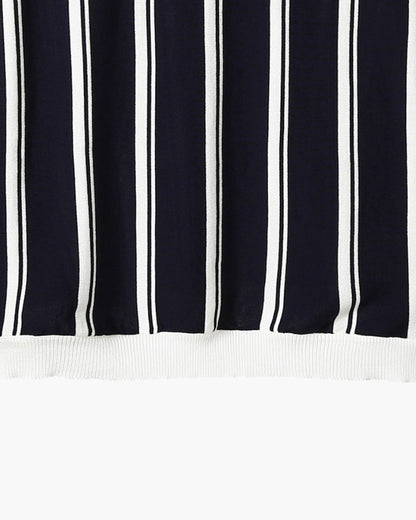 MONVIEL | STRIPED HALF-ZIP KNIT POLO