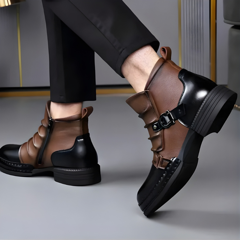 MANSSINO™ | Men's Layered Buckle Strap Ankle Boot