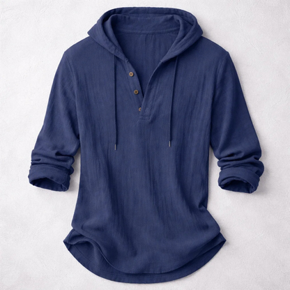 MONVIEL | Cotton-Linen Hooded Shirt