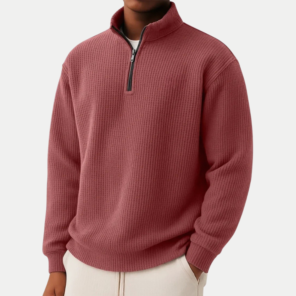 MANSSINO™ | Men's Zip-Collar Knit Pullover
