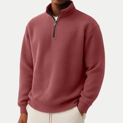 MANSSINO™ | Men's Zip-Collar Knit Pullover