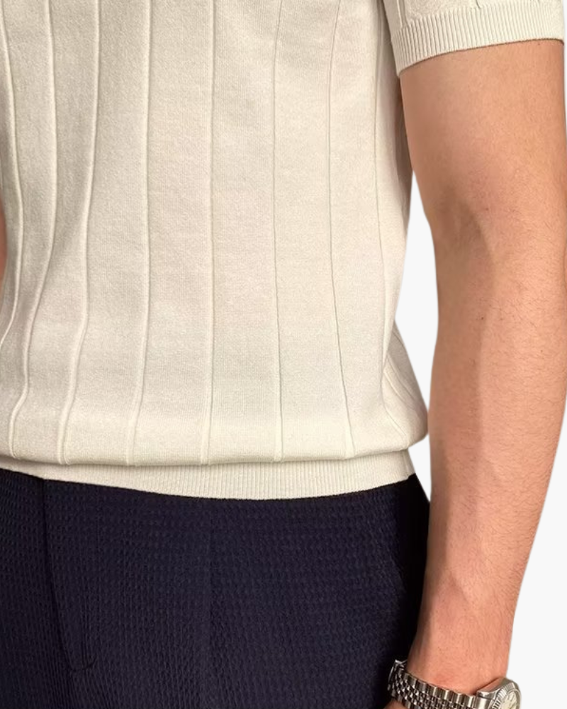 MONVIEL | RIBBED COTTON POLO