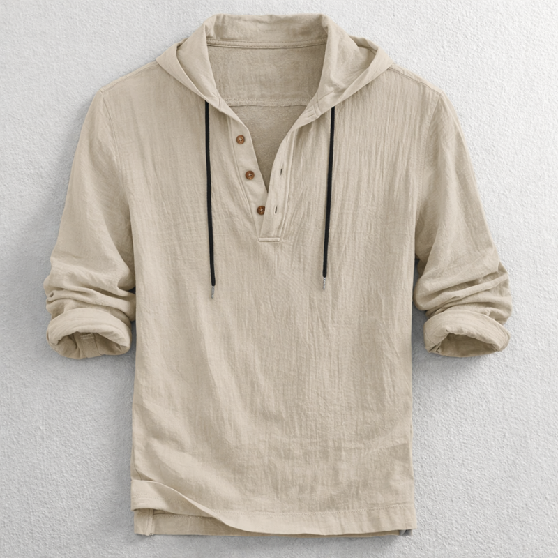 MONVIEL™ | Men's Cotton-Linen Hooded Henley