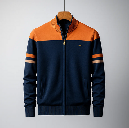 MONVIEL | Colour-Block Zip-Up Hoodie