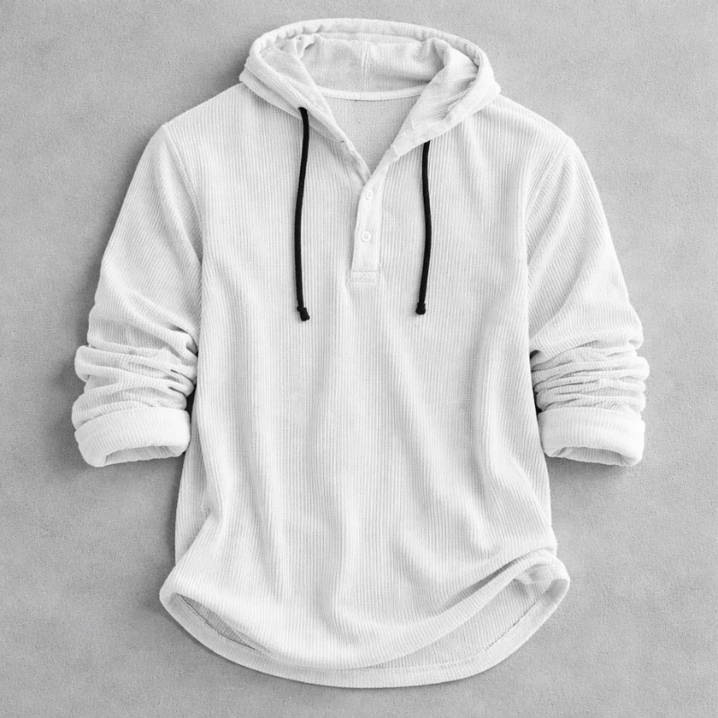 MANSSINO™ | Corduroy Button-Neck Hoodie