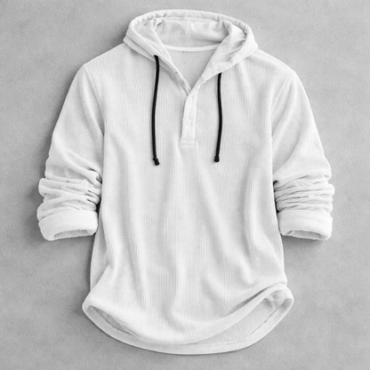 MANSSINO™ | Corduroy Button-Neck Hoodie