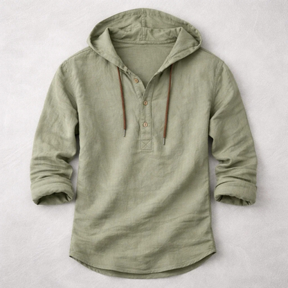 MONVIEL™ | Men's Cotton-Linen Hooded Shirt