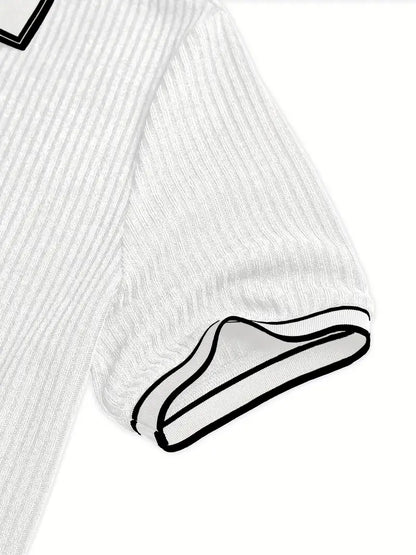 MONVIEL™ | Contrast-Trim Ribbed Polo