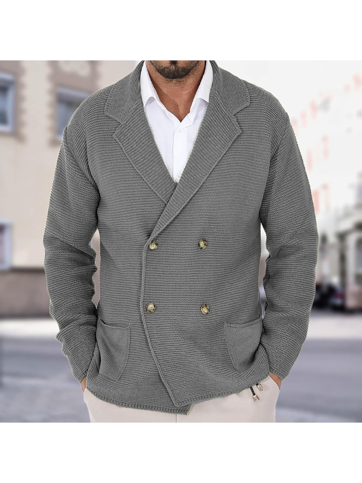 MANSSINO™ | Wool-Blend Jacket-Style Cardigan