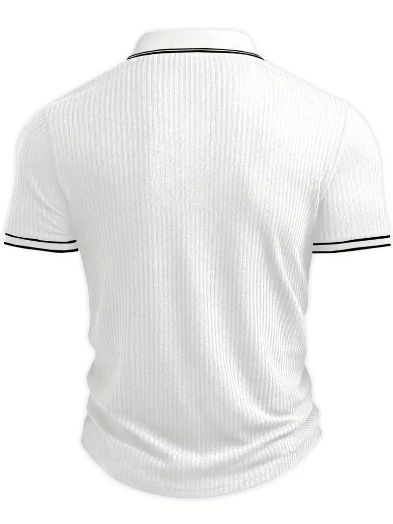 MONVIEL™ | Contrast-Trim Ribbed Polo