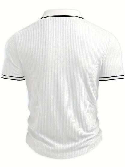 MONVIEL™ | Contrast-Trim Ribbed Polo